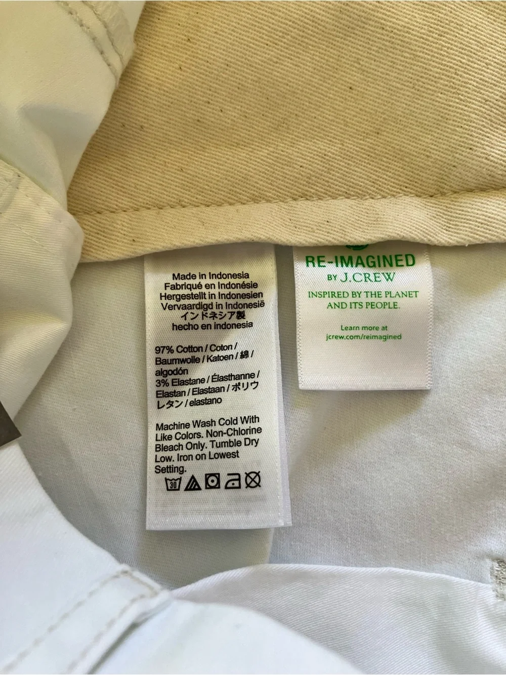 J. Crew White Stretch 484 Slim Fit Chino Pants Mislabeled Actual size 36x30